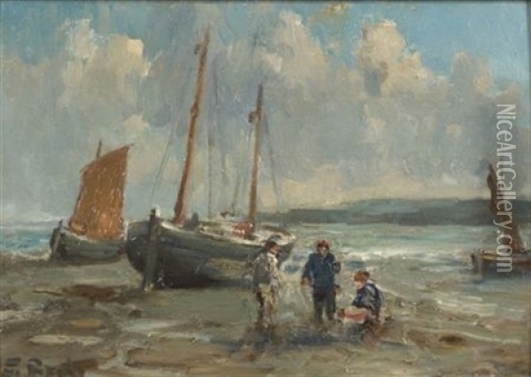 Sailboats Oil Painting - George A. Boyle