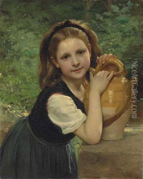 At The Well Oil Painting - Charles Victor Thirion