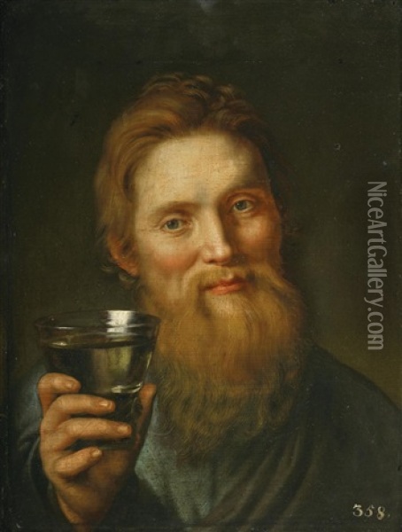 Portrat Eines Trinkenden Mannes Oil Painting - Nicolaas van Eyck