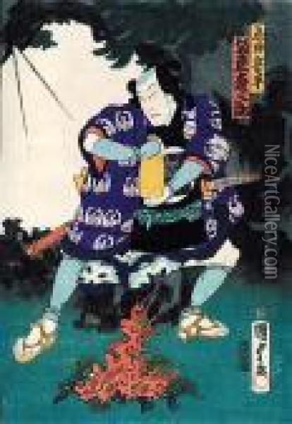 Aktor Z Teatru Kabuki Oil Painting - Kunisada