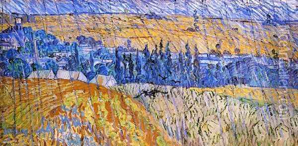 Landscape At Auvers In The Rain Oil Painting - Vincent Van Gogh