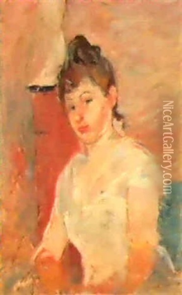 Jeune Fille En Blac 1891 Oil Painting - Berthe Morisot