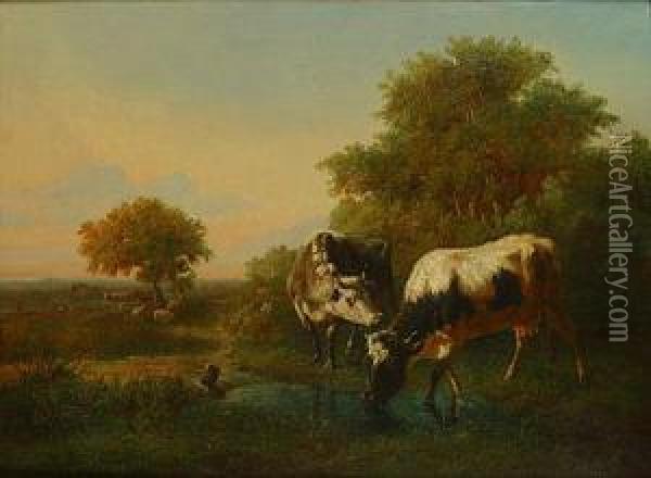 Vaches Oil Painting - Edmond De Pratere