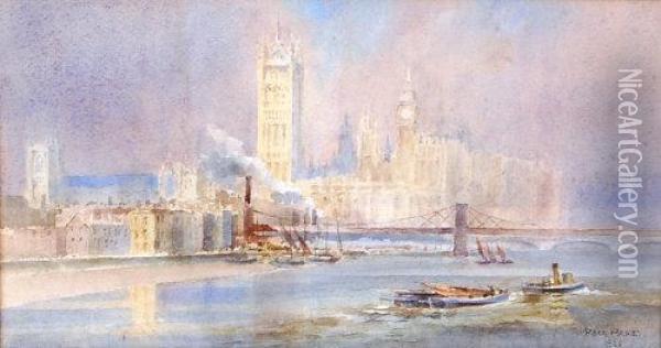 Westminster From The South Bank Oil Painting - Rose Hake