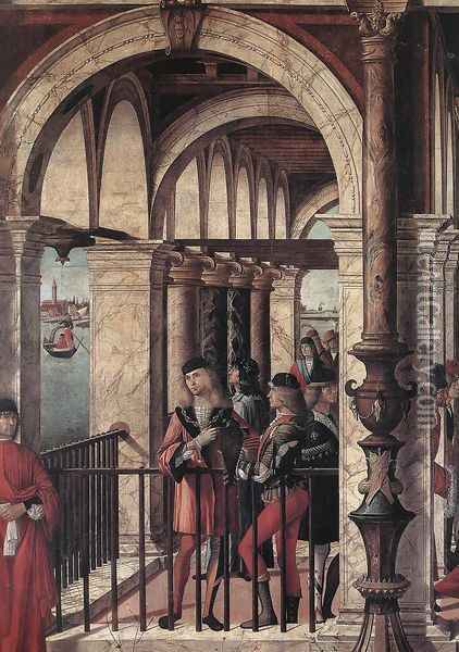 Arrival of the English Ambassadors (detail 1) 1495-1500 Oil Painting - Vittore Carpaccio