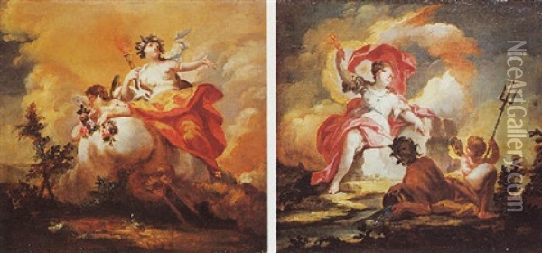 Allegorie De L'air Oil Painting - Giovanni Battista Crosato