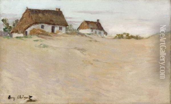 Maisons Sur Les Dunes Oil Painting - Eugene Chigot