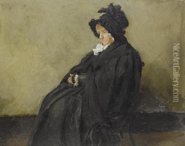 Portrait Of Amelia Christiana Gilman, Theartist's Grandmother Oil Painting - Harold Gilman