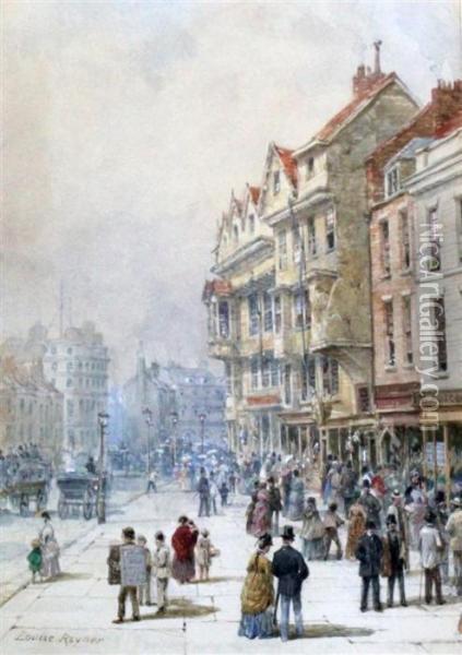 Chester Street Scene Oil Painting - Louise Rayner