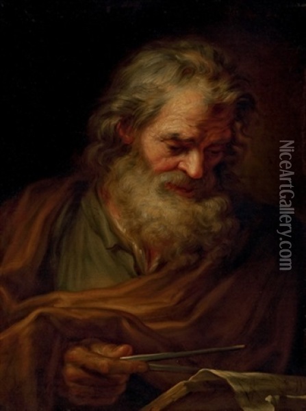 Archimedes Of Syracuse Oil Painting - Giovanni Battista Gaulli