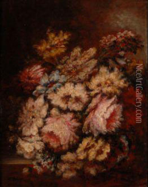 Fleurs Oil Painting - Narcisse-Virgile D Az De La Pena