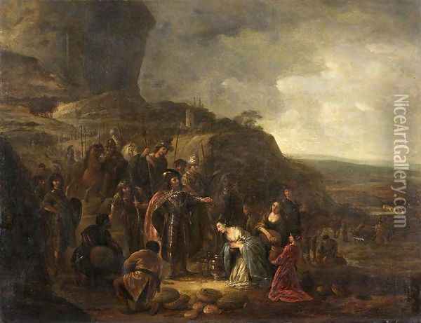 The Meeting Of David And Abigail Oil Painting - Jacob Willemsz de Wet the Elder