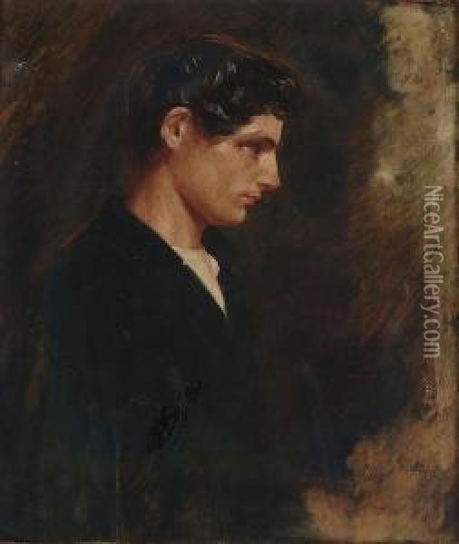The Young Roscius (master 
Betty), Sold Together With A Pencil Sketch Of Master Betty As Macbeth By
 E.f. Burnley Oil Painting - Charles Lees