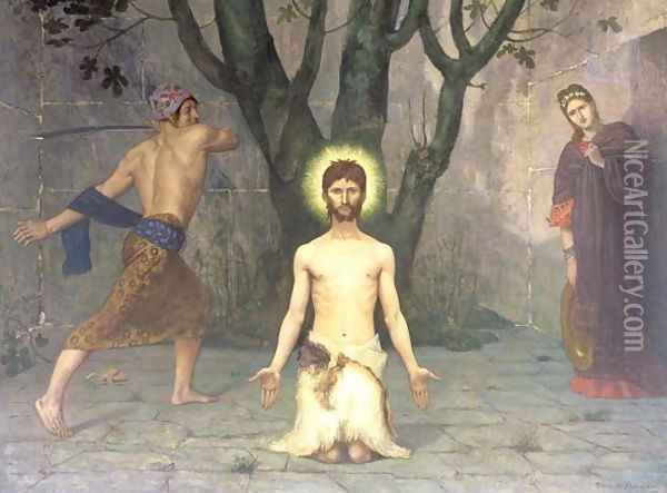 The Beheading of St. John the Baptist, 1869 Oil Painting - Pierre Cecile Puvis de Chevannes