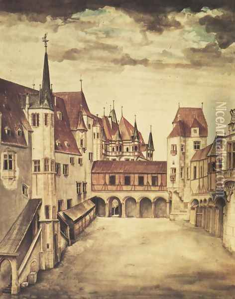Castle Court (Innsbruck) Oil Painting - Albrecht Durer