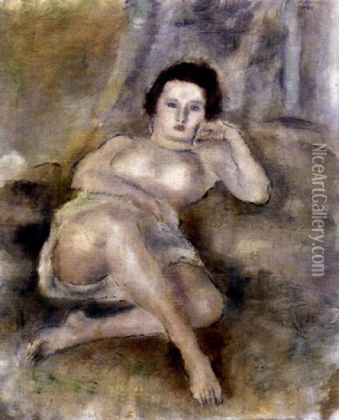Jeune Femme Couchee Oil Painting - Jules Pascin