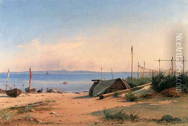 From Hornback Beach Oil Painting - Wilhelm Thomas Pedersen