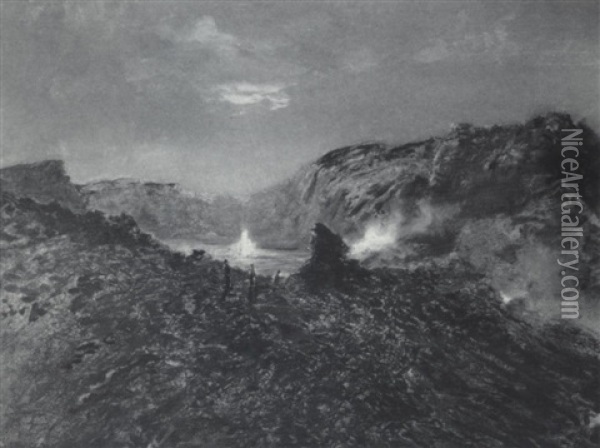 Mount Vesuvius Oil Painting - Albert Bierstadt