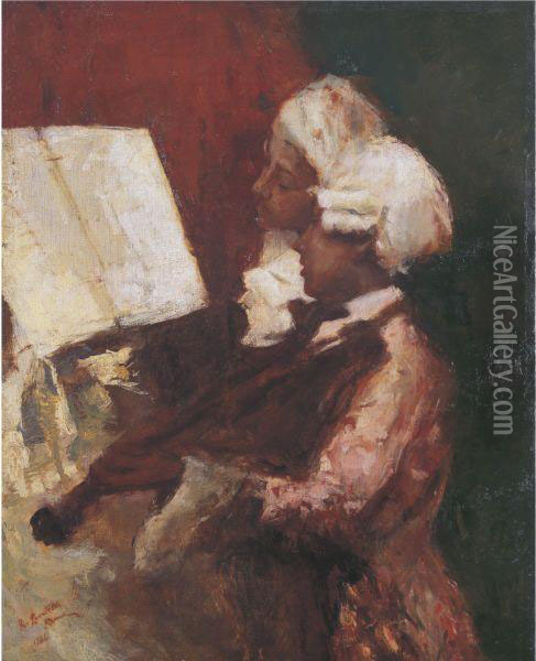 Musicians Oil Painting - Romualdo Locatelli