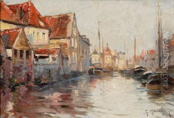 Port Oil Painting - Georges Philibert Charles Marionez
