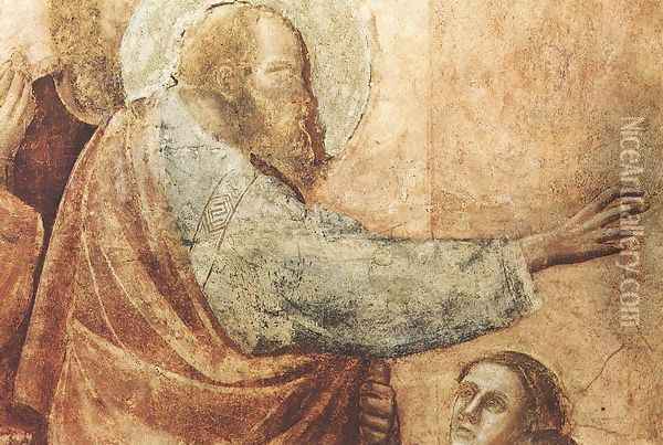 Scenes from the Life of St John the Evangelist- 2. Raising of Drusiana (detail 1) 1320 Oil Painting - Giotto Di Bondone