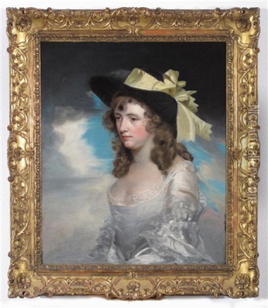 Portrait Of A Lady, Possibly Mrs Crewe Oil Painting - Sir John Hoppner