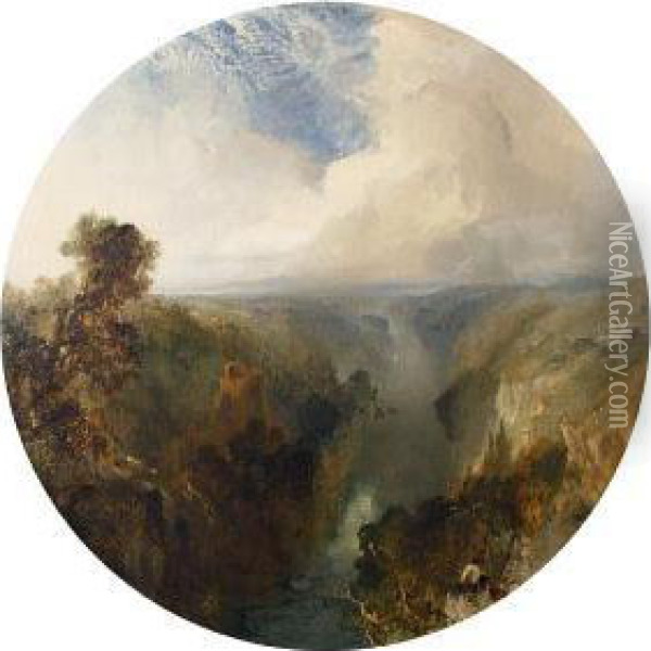 A Rocky Gorge Oil Painting - Edmund John Niemann, Snr.