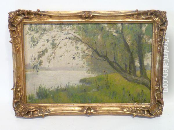 Saules Penches Sur Les Bords De La Meuse A Eysden Oil Painting - Lucien Houbiers