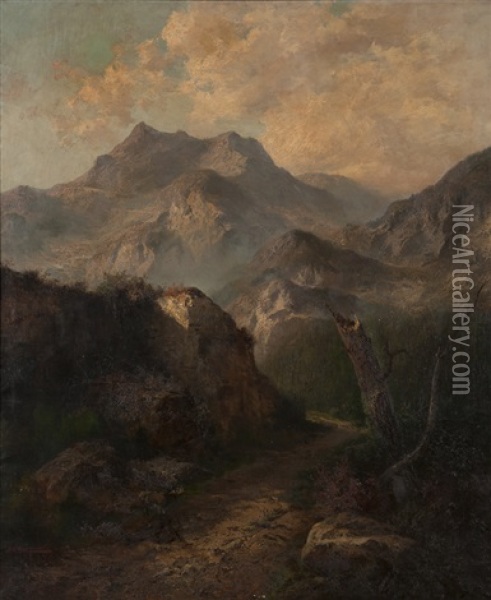 In The Pyrenees Oil Painting - John (Giovanni) Califano