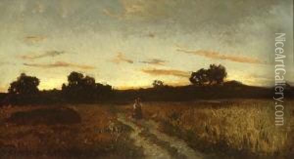 Abendstimmung Im Moor Bei
 Pang Oil Painting - Joseph Wenglein