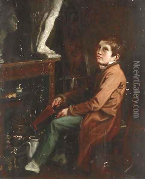 The artist's assistant Oil Painting - Theodore Lane