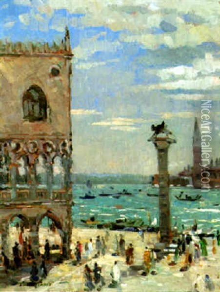 A View From Piazza San Marco Oil Painting - Emma Ciardi
