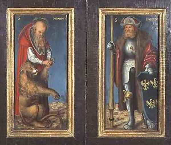 SS Jerome and Leopold Oil Painting - Lucas The Elder Cranach