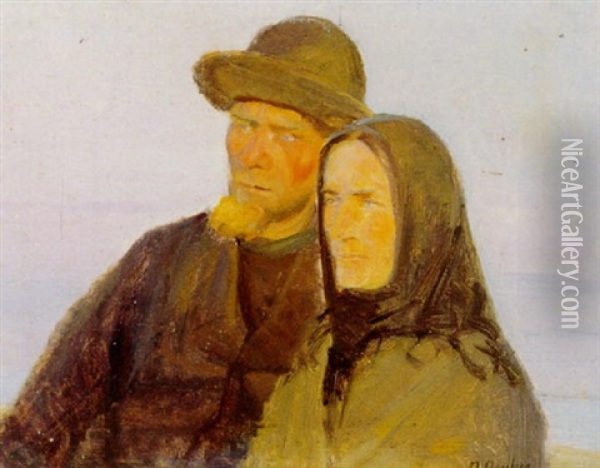 Ole Markstrom Og Hans Kone Oil Painting - Anna Kirstine Ancher