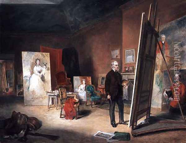 Portrait of Sir Francis Grant at an Easel Oil Painting - John Ballantyne