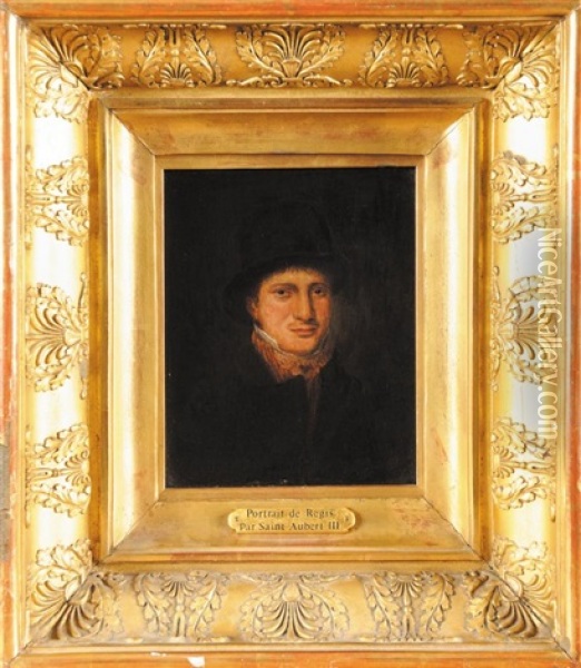 Portrait D'homme Au Chapeau, Dit Regis Oil Painting - Antoine-Francois Saint-Aubert