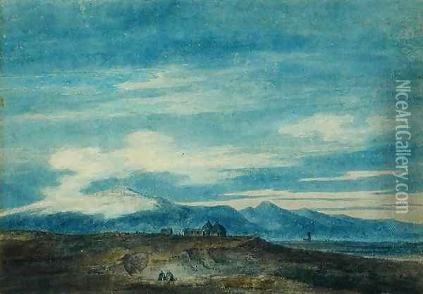 The Euganean Hill from Padua Oil Painting - John Robert Cozens