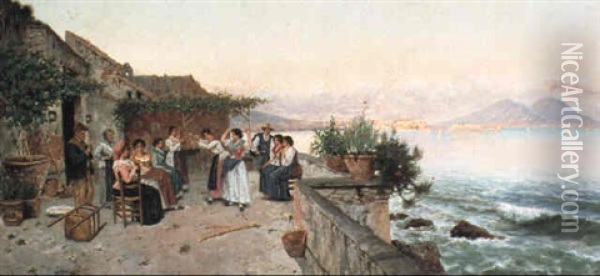 Neapolitan Celebration Oil Painting - Giuseppe Giardiello