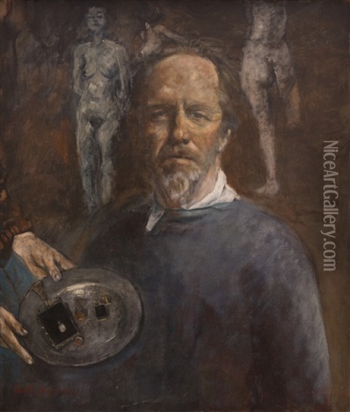 Self Portrait Oil Painting - Justus Jorgensen