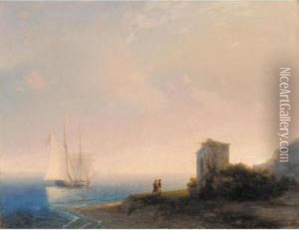 Tartars On The Coast Oil Painting - Ivan Konstantinovich Aivazovsky