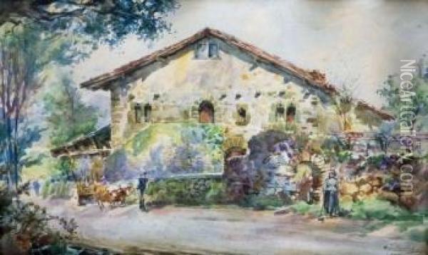 Casa Torre De Arrancudiaga Oil Painting - Manuel Bernardino Ruiz Sanchez Morales