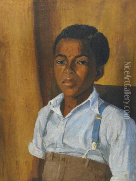 Portrait Of A Young Boy Oil Painting - John Bell-Smith