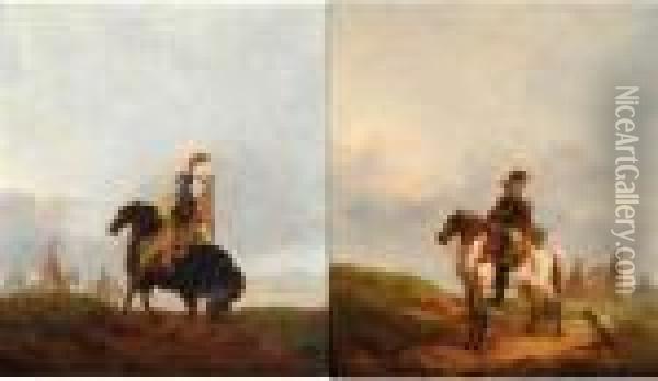 Les Cuirassiers Et L'estafette Oil Painting - Joseph Swebach-Desfontaines