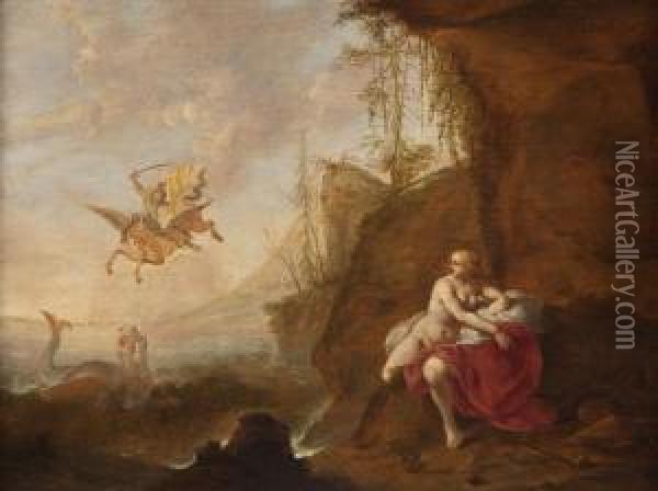 Perseus Und Andromeda Oil Painting - Cornelis Van Poelenburch