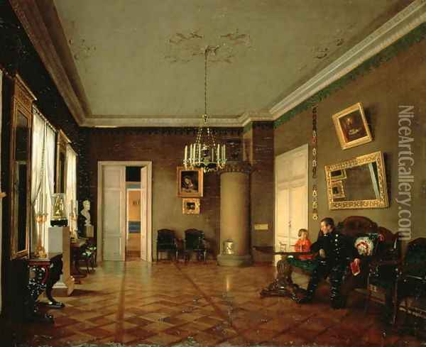 In the Room Oil Painting - Prokophy Egorovich Pushkaryev