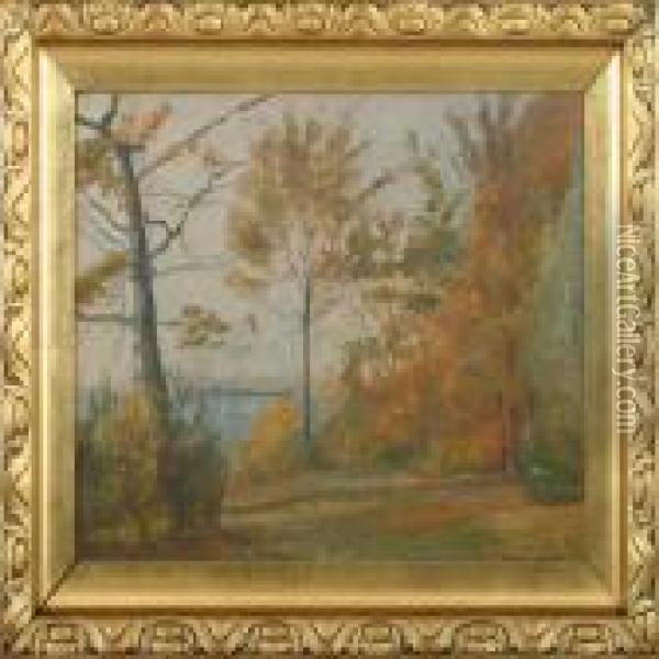 An Autumn Landscape Oil Painting - Poul Friis Nybo