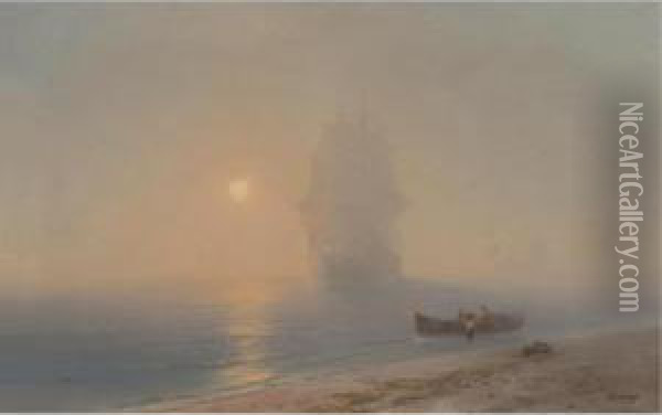 Sailing Through The Haze Oil Painting - Ivan Konstantinovich Aivazovsky