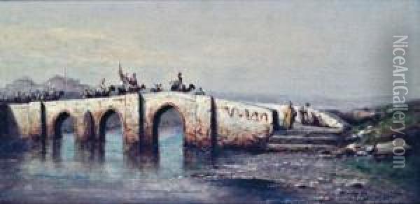 La Traversee D'un Pont En Asie Mineure Oil Painting - Ferdinand Bonheur