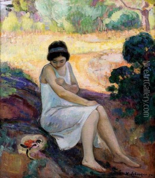 Jeune Femme Au Jardin Oil Painting - Henri Lebasque