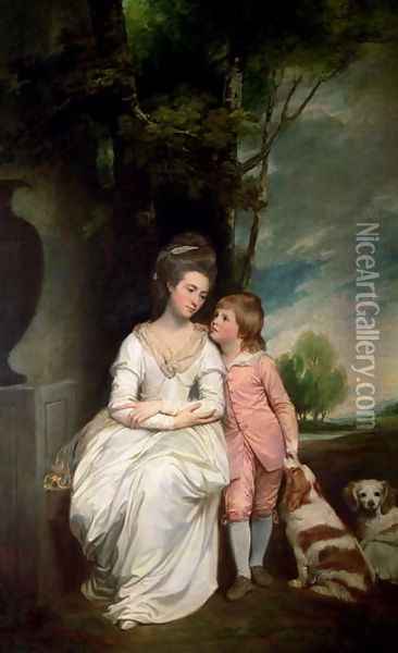The Countess of Albemarle and her son Oil Painting - George Romney
